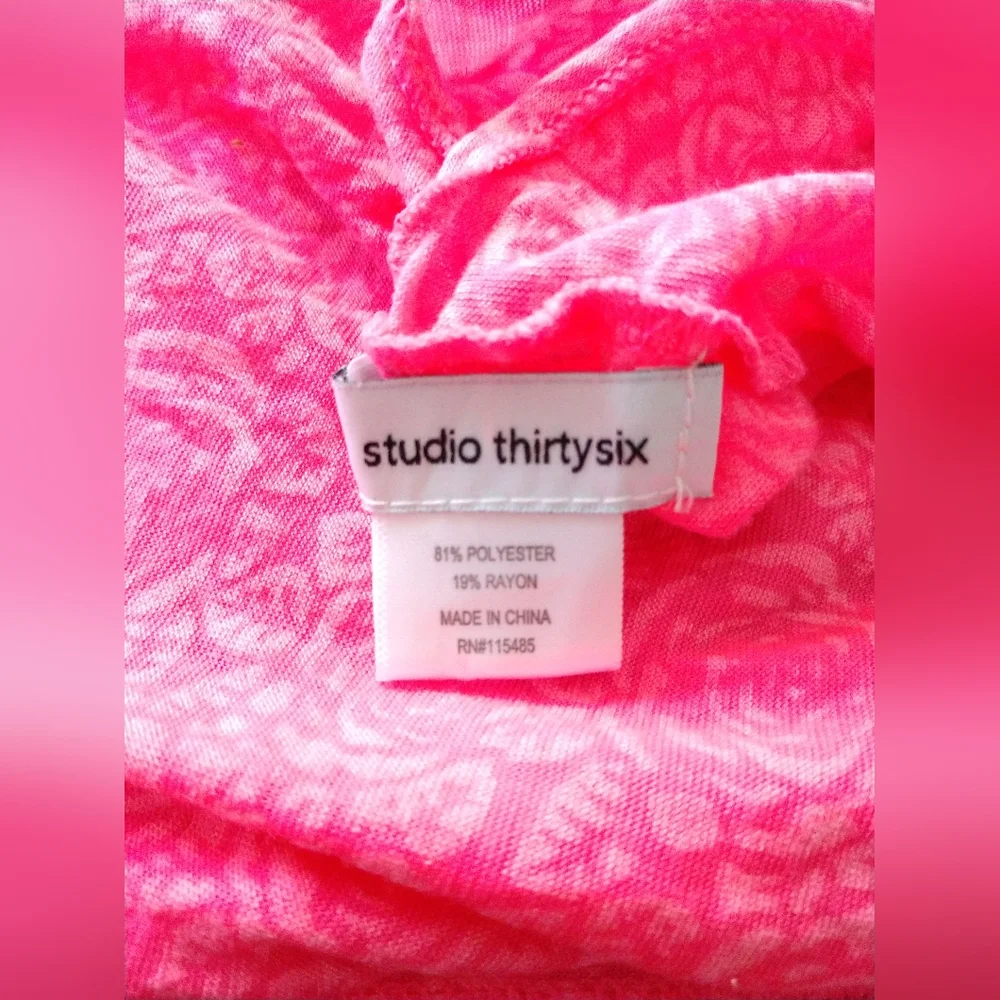 Hot Pink Infinity Scarf with Subtle Floral Print Circle Loop